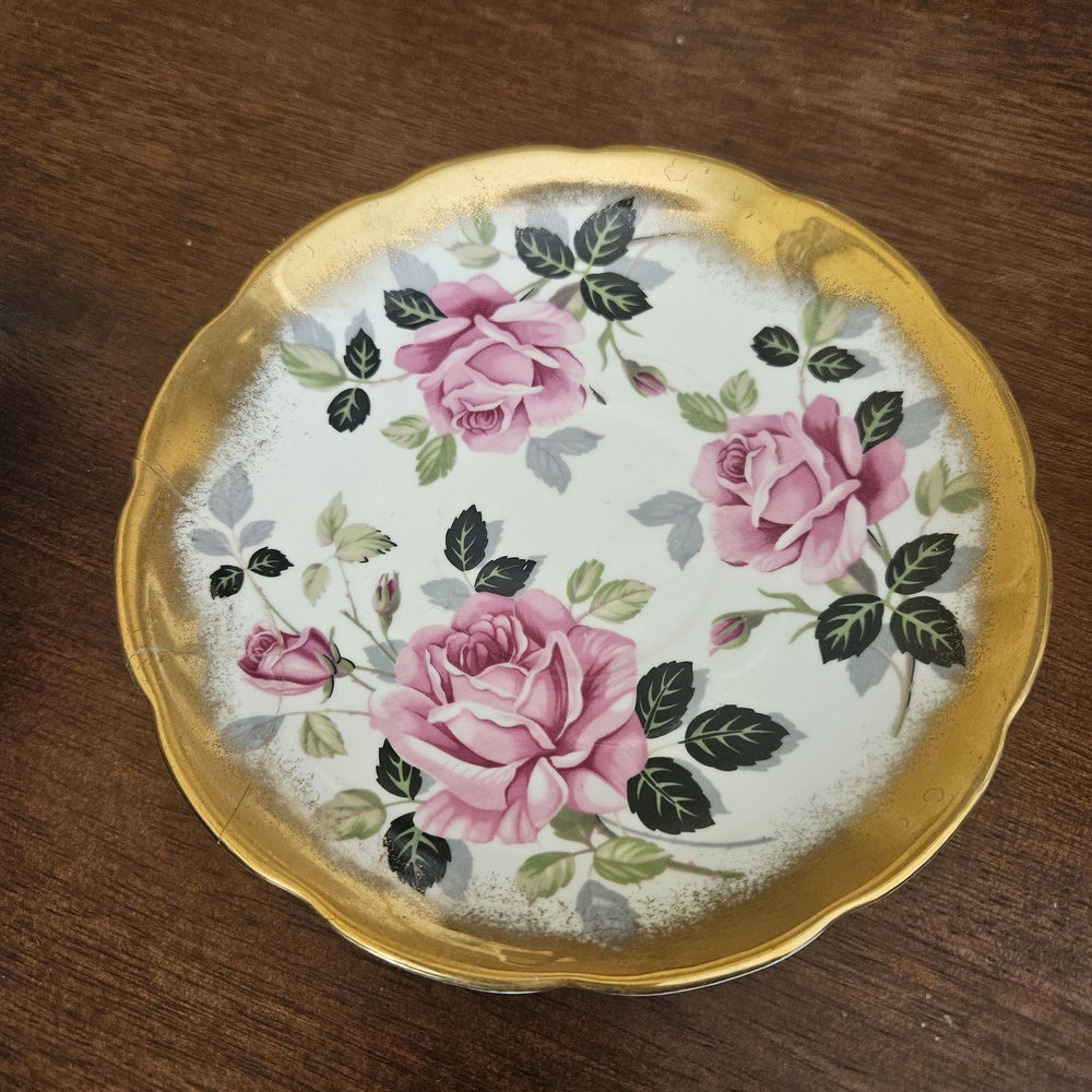 Antique Taylor & Kent Bone China Teacup and Saucer Set - Picture 4 of 5